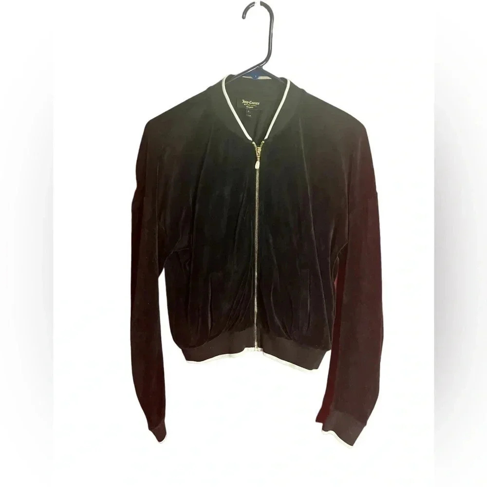 Juicy Couture Black Label Retro Y2K Black   Velour Track Jacket Size Small - Picture 2 of 10